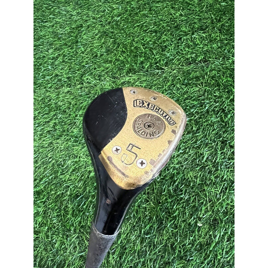 Spalding Executive 5 Wood Steel Shaft Original Grip Worn NECKS TIGHT (fw146)