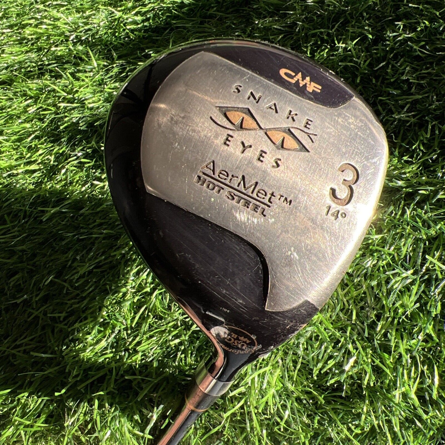 Snake Eyes AerMet Forged Face 14* 3 Wood Stiff Graphite Shaft Needs Grip FW182
